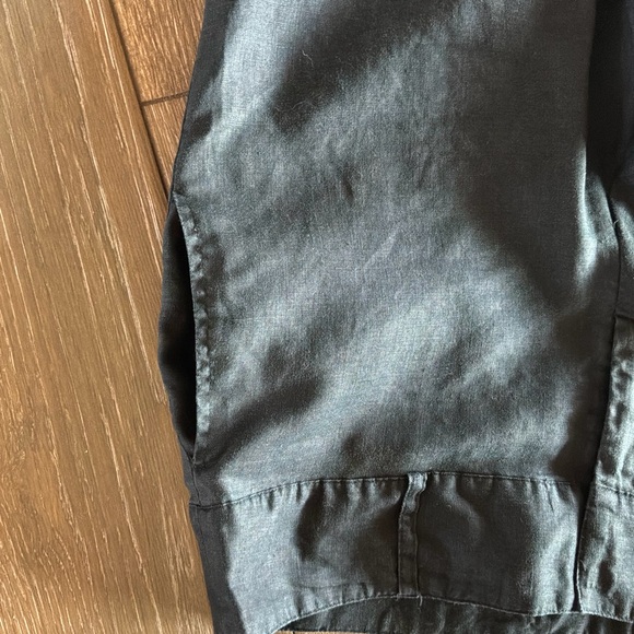 Richard Malcolm women’s black 100% linen cropped wide leg pants Sz 12 petite - Picture 3 of 10